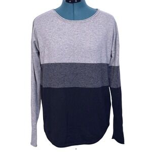 Smartwool‎ Sweater Womens Medium Gray Colorblock Scoop Neck Lightweight Pullover